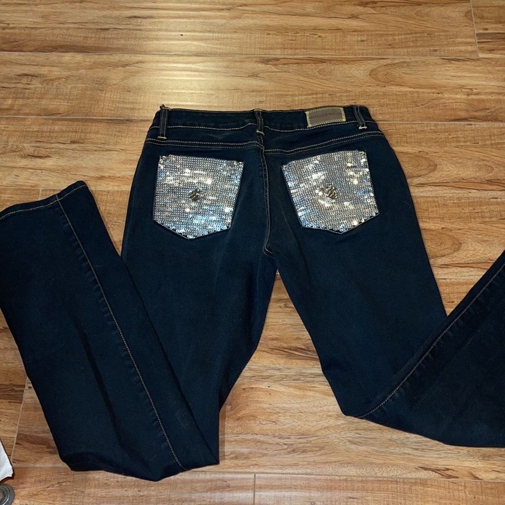 Rocawear dark denim‎ jeans with sequins size 9